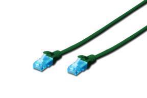 DIGITUS Premium CAT 5e UTP patch cable, Length 2m, Color green kabelis, vads