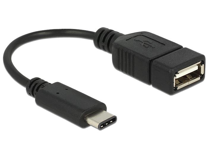 Delock Adapter cable USB Type-C  2.0 male > USB 2.0 type A female 15 cm black adapteris