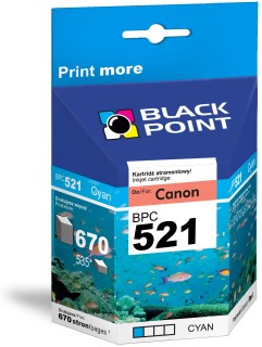 Ink Black Point BPC521C | Cyan | chip | 670 p. | Canon CLI-521C
