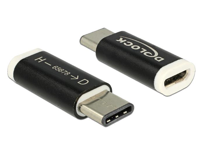 Delock Adapter USB 2.0 Micro-B female (host) > USB Type-C  2.0 male (device) adapteris
