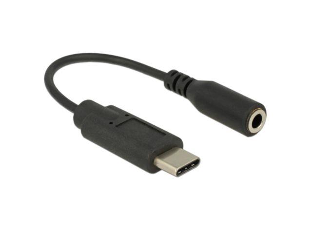 Delock USB-C MiniJack 3.5 mm, 0.14m, black (65842)