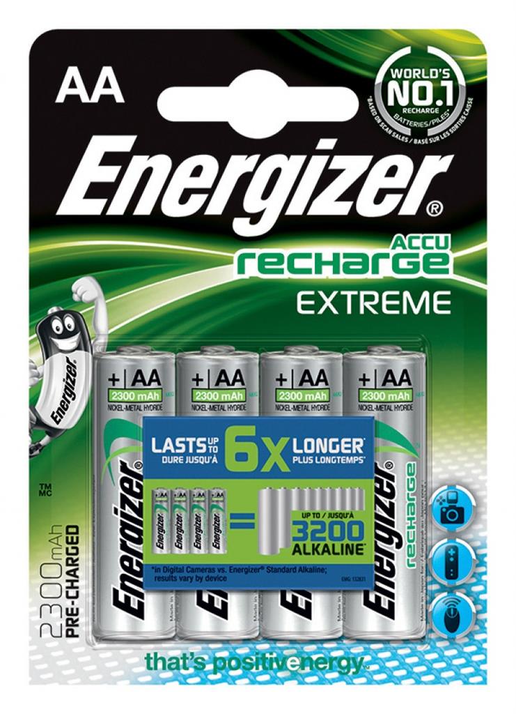 Rechargeable battery, ENERGIZER Extreme, AA, HR6, 1, 2V, 2300mAh, 4 pcs Baterija