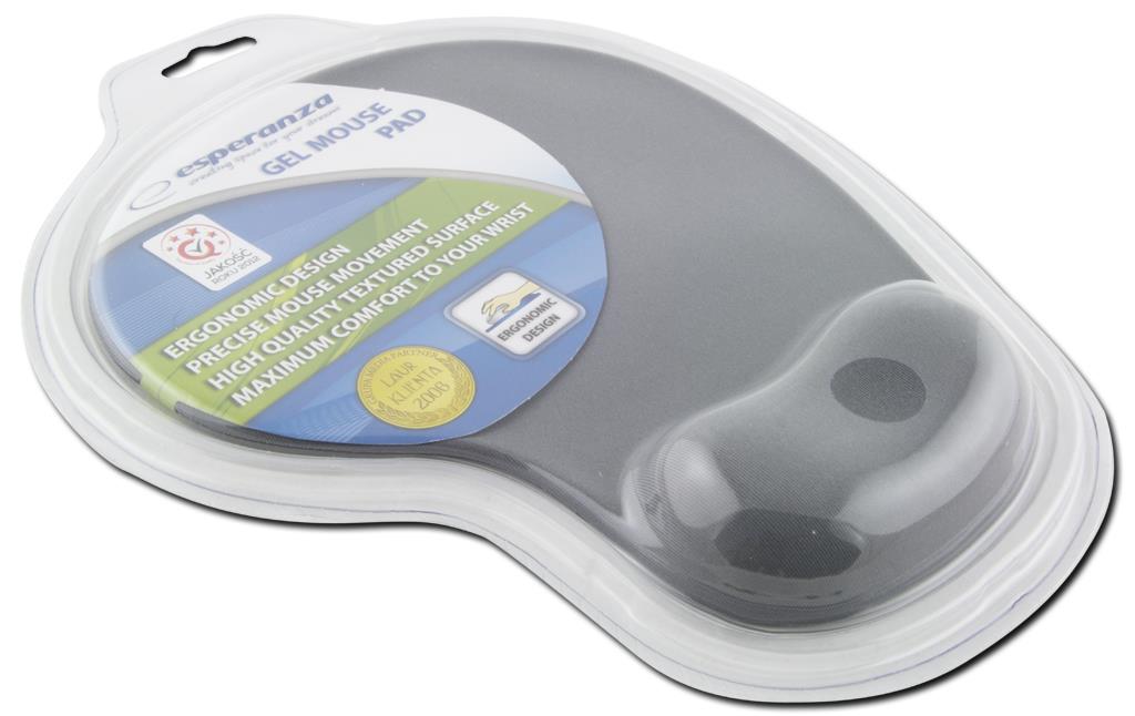 ESPERANZA Gel Mouse Pad EA137Y | 230 x 190 x 20 mm | Gray | Blister aksesuārs datorkorpusiem