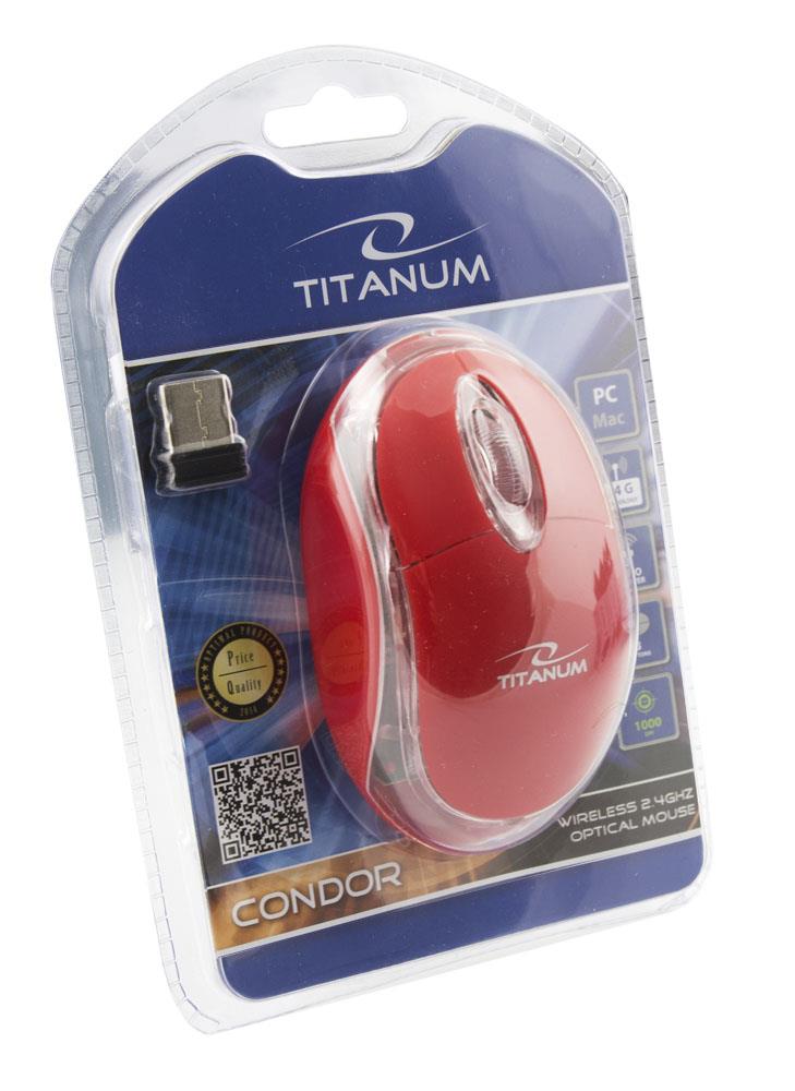 TITANUM TM120R Wireless Optical Mouse 3D | 2.4 GHz| 1000 DPI| 3D| - CONDOR Datora pele