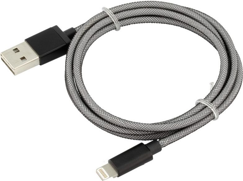 Kabel USB Ansmann Lightning 1m Pelēks (1700-0045) USB kabelis