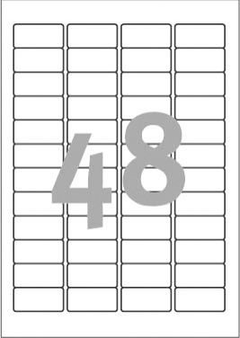 Removable universal labels, 45.7 x 21.2 mm, white, for printer, 1440 pieces uzlīmju printeris