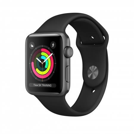 Apple Watch Series 3 GPS 42mm Grey Alu Black Sport Band Viedais pulkstenis, smartwatch