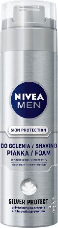 Nivea MEN Pianka do golenia SILVER PROTECT 200 ml 0181371 (4005808540426)