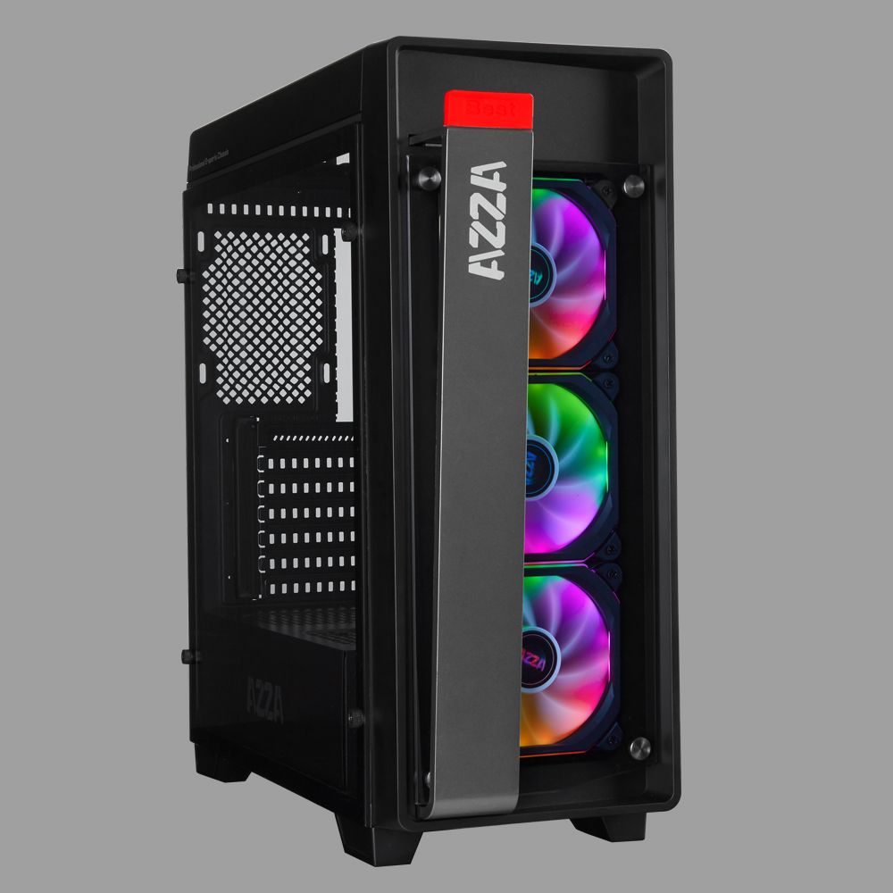 Geh AZZA Midi ATX Obsidian 270 (B/Win) 3x RGB Datora korpuss