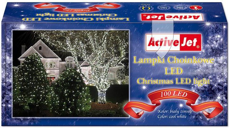 Lampki choinkowe Activejet 100 LED biale zimne AJE-CHAIN100/10M/CW (5901443099604) Ziemassvētku lampiņas