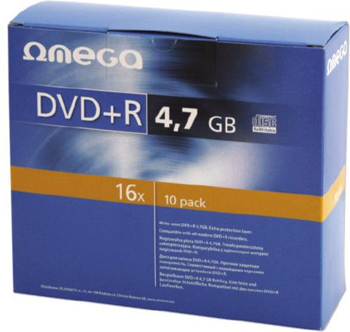 Omega DVD+R 4.7 GB 16x 10 sztuk (56823) 56823 (5906737568231) matricas