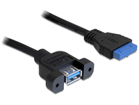 DeLOCK 0.5m USB 3.0 F/F 0.5m USB A IDC black USB Kabel (83118) adapteris