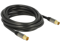Delock Antenna Cable IEC Plug > IEC Jack RG-6/U 3m black kabelis, vads