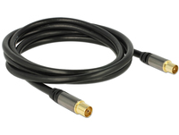 Delock Antenna Cable IEC Plug > IEC Jack RG-6/U 2m black kabelis, vads