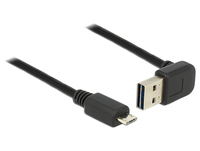 USB Kabel Delock A -> Micro-B St/St 1.00m 90 sw Easy USB USB kabelis