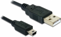 USB Kabel Delock A -> Mini-B St/St 1.00m sw USB kabelis