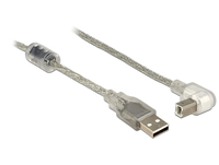 USB Kabel Delock A -> B 90  St/St 3.00m transparent USB kabelis