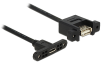 USB Kabel Delock A -> Micro-B Bu/Bu 0.25m Einbau USB kabelis