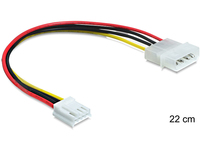 Delock cable Power Molex 4 pin male > 3.5 floppy female, 22cm kabelis datoram