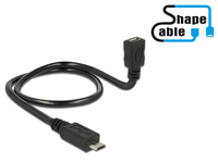 USB Cabel Delock micro-B -> micro-B St/Bu OTG Shape 0.50m USB kabelis