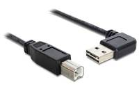 Delock Cable EASY-USB 2.0-A male angled > USB 2.0-B male, 1 m, black USB kabelis