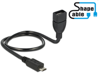 USB Kabel Delock A -> micro-B Bu/St OTG Shape 0.50m USB kabelis