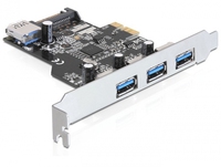 Delock PCI Express Card > 3 x external + 1 x internal USB 3.0 karte