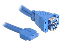 Delock USB 3.0 Pin Header - USB internal to external cable - 19 pin USB 3.0 header to USB Type A - 45 cm kabelis datoram