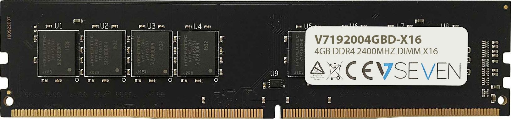 V7 4GB DDR4 2400MHZ CL17 NON ECC DIMM PC-419200 1.2V 288PIN X16 operatīvā atmiņa