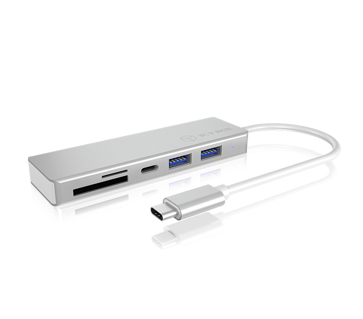 IcyBox 3x Port USB 3.0 (2x Type-C and 1x Type-A) Hub, USB Type-C, card reader USB centrmezgli