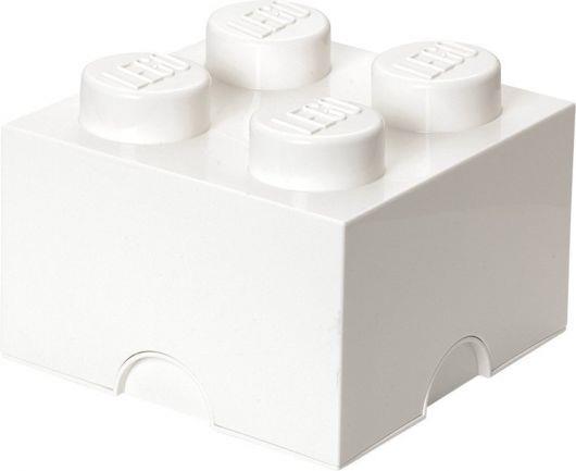 Box brick LEGO with 4 edging (White) LEGO konstruktors