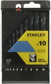 Wiertlo Stanley HSS walcowe 1 - 10mm zestaw (STA56030) STA56030 (5035048376133)