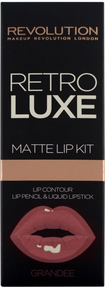 Makeup Revolution Retro Luxe Kit Matte Grandee Pomadka i konturowka do ust 734175 (5029066104175) Lūpu krāsas, zīmulis
