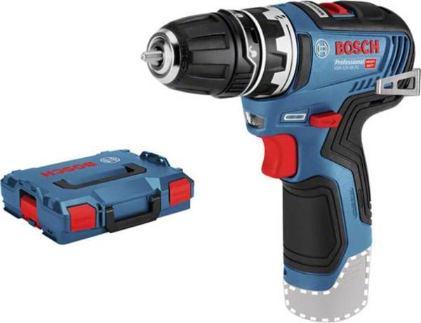 Bosch cordless drill GSR 12V-35 FC solo Professional, 12V (blue / black, without battery and charger, with FlexiClick chuck, L-BOXX)