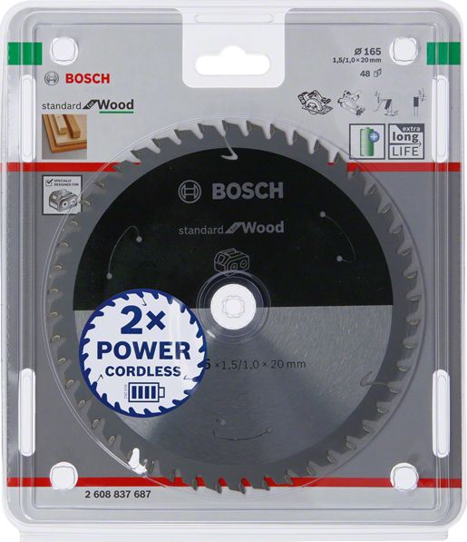 Bosch Circ. Saw Blade ST WO H 165x20 T48 Elektriskais zāģis