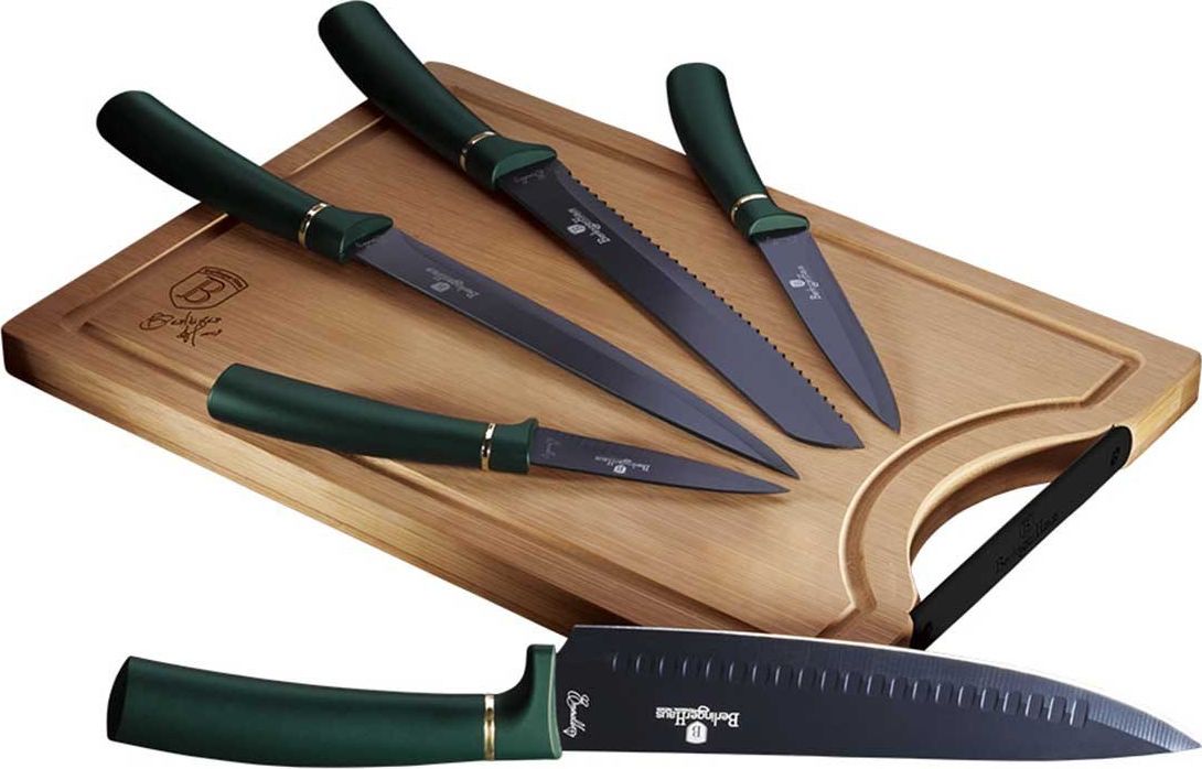 Berlinger Haus 5 KITCHEN KNIVES SET WITH BOARD BH-2551 EMERALD Virtuves piederumi