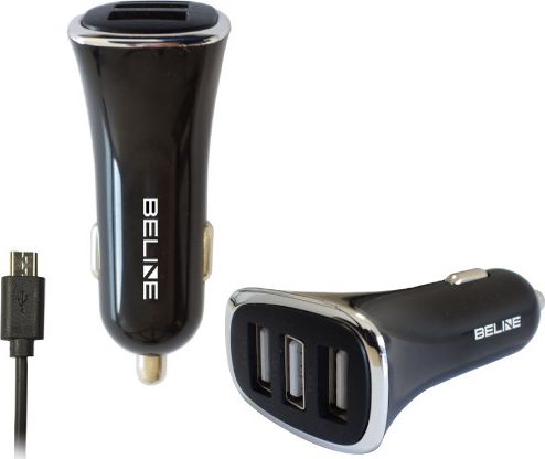 Car Charger 3xUSB + microUSB 4A black iekārtas lādētājs