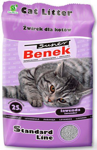 Cat litter Super Benek Standard Lavender 25 l piederumi kaķiem