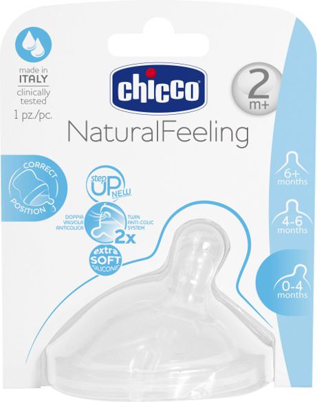 Chicco Smoczek na Butelki Przeplyw sredni 2m+ 1 sztuka (810231) 810231 (8058664008209)