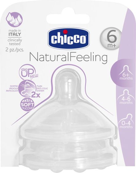 Chicco Smoczek do butelki przeplyw do kaszek 6m+ 2 sztuki 810572 (8058664008261)