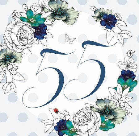 Clear Creation Karnet Swarovski kwadrat Urodziny 55 kwiaty GIFT1133 (5060481572811)