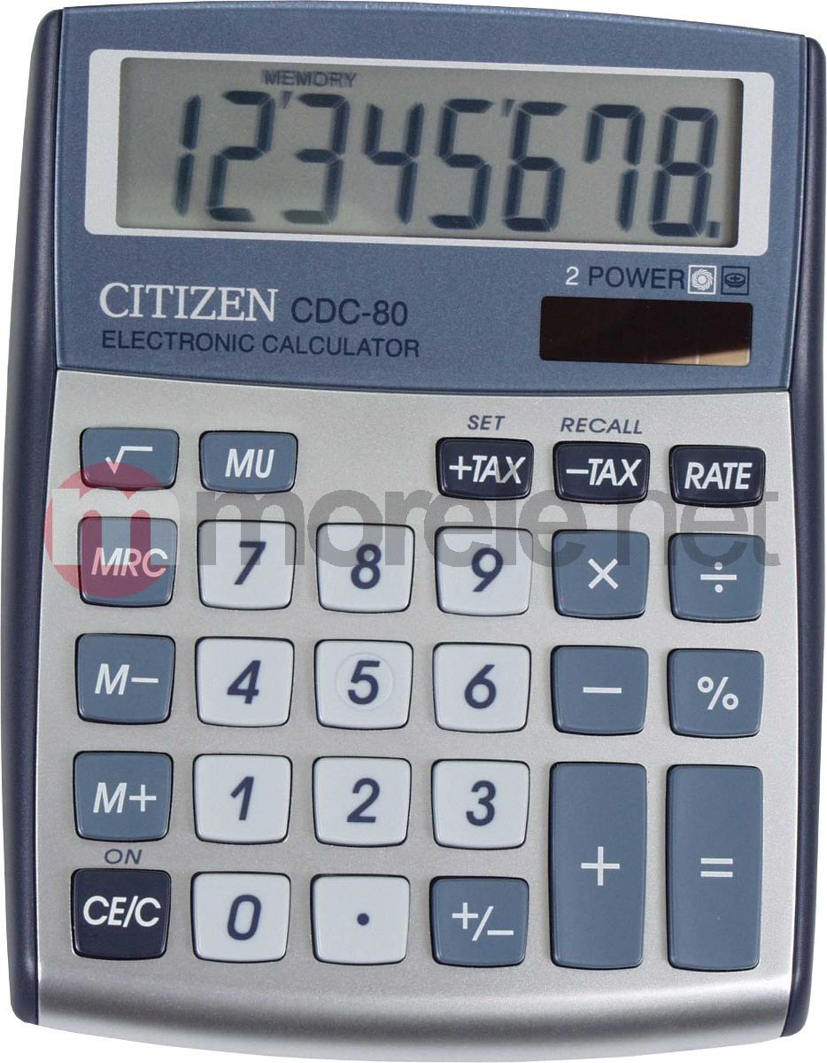 Kalkulator Citizen CDC-80 SILVER CDC80SILVER (4562195133025) kalkulators