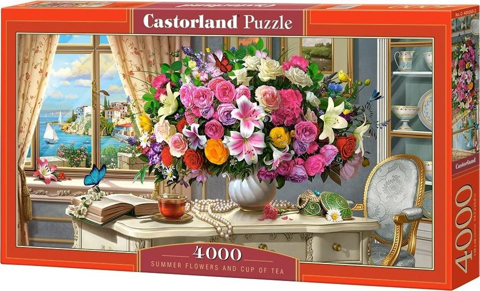 Castorland Puzzle 4000 Summer Flowers and Cup of Tea puzle, puzzle