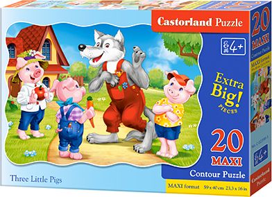 Castorland Puzzle Three Little Pigs 20 Maxi elementow 287360 (5904438002399) puzle, puzzle