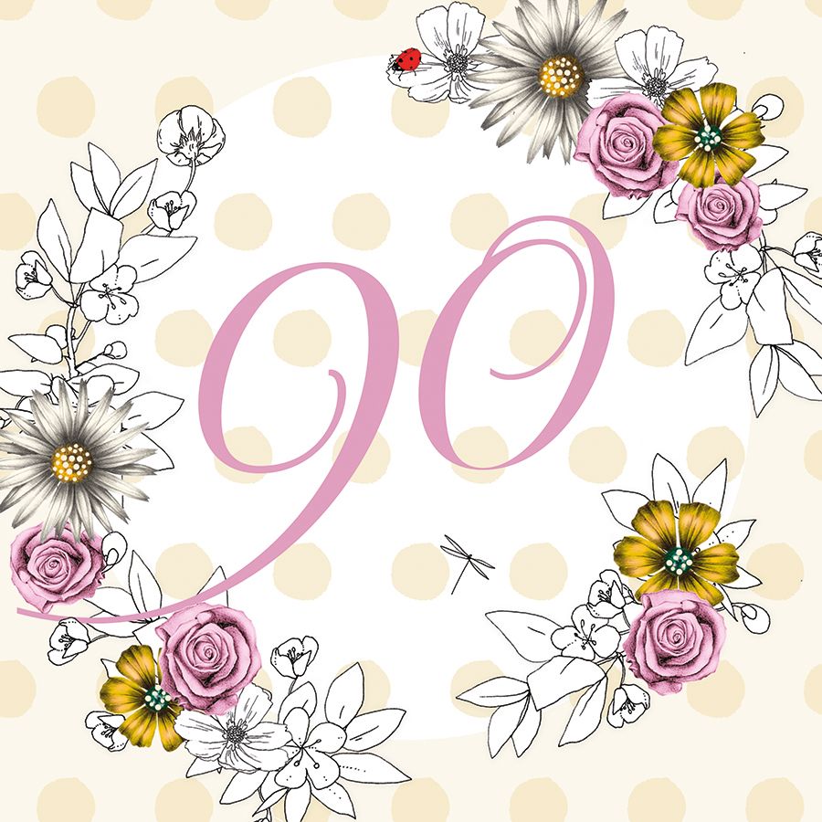 Clear Creation Karnet Swarovski kwadrat Urodziny 90 kwiaty GIFT0988 (5060481571982)