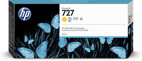 Izpārdošana - HP 727 300-ml Yellow Ink Cartridge (F9J78A) (ir veikalā) kārtridžs