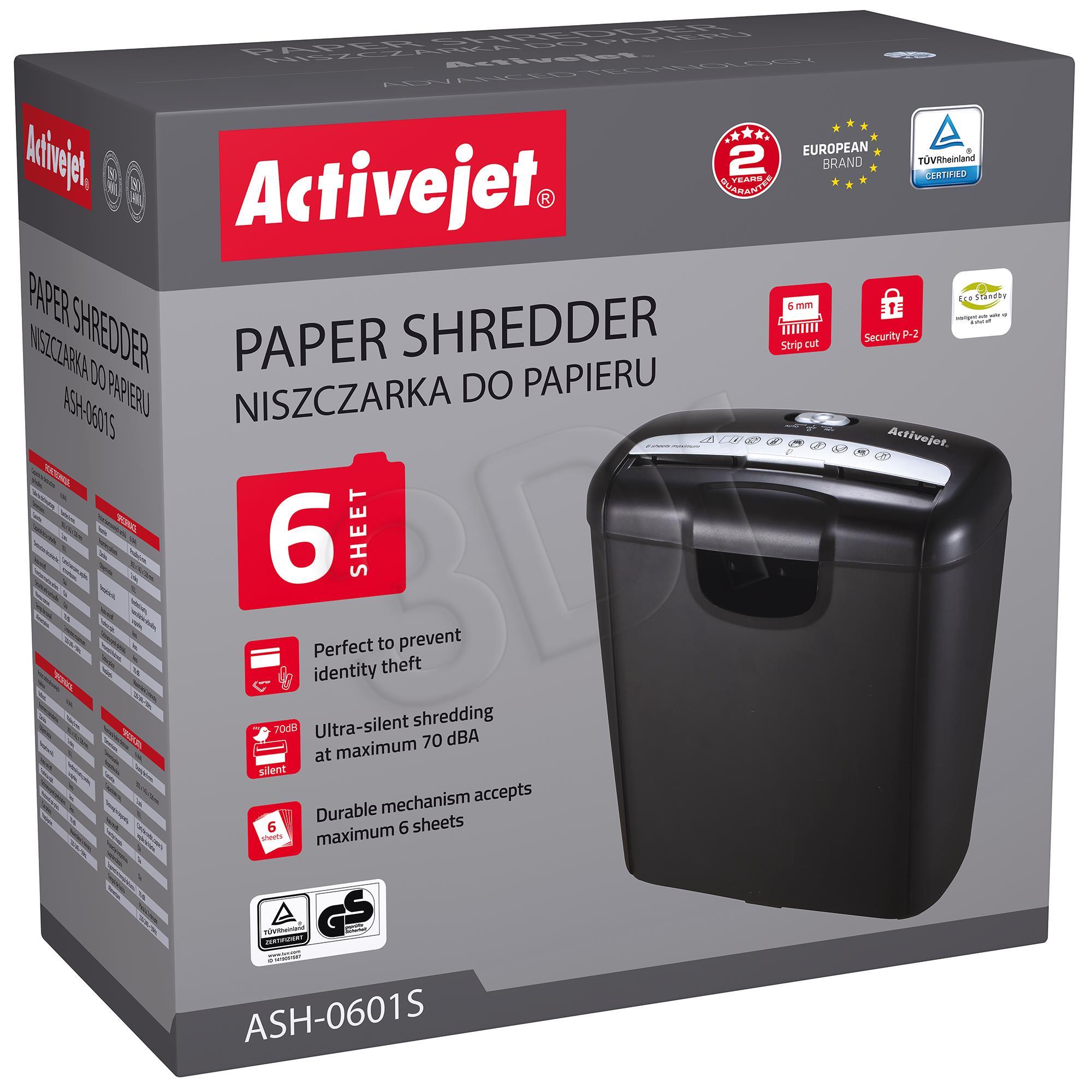 Activejet ASH-0601S paper shredder papīra smalcinātājs