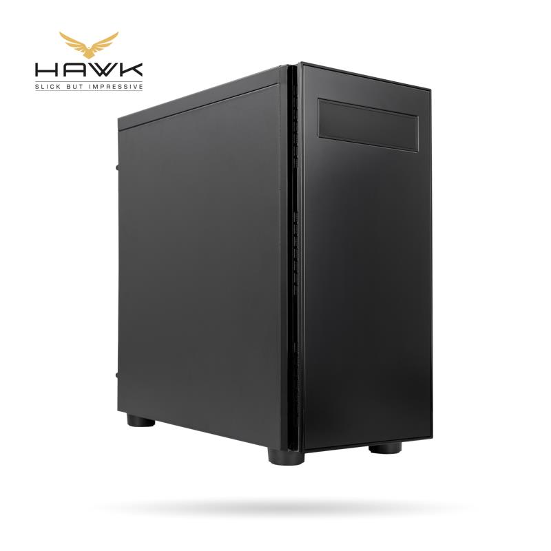 PC case HAWK AL-02B-OP Midi Tower Black Datora korpuss