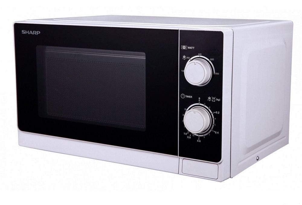 Sharp Home Appliances R-200WW Countertop Solo microwave 20 L 800 W Black,White Mikroviļņu krāsns