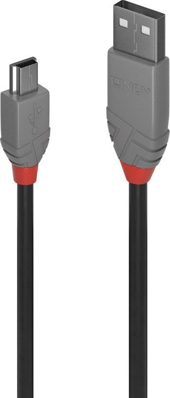 Lindy USB 2.0 Kabel Typ A/Mini-B Anthra Line M/M 0.5m USB kabelis